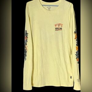 Billabong Pipeline Floral long-sleeve t-shirt, size Large  22” Chest 29” Length